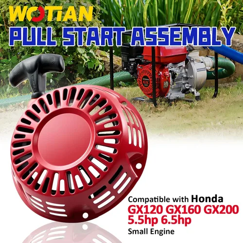 Vista 2 de WOTIAN Conjunto de arranque GX160 compatible con Honda GX120 GX200 5.5HP 6.5HP Piezas de repuesto del motor 28400-Z4M-306ZB 27400-Z1T-702 Arrancador