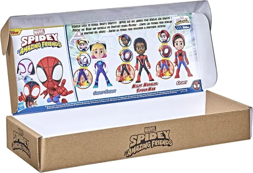Vista 3 de Marvel Hasbro - Paquete de figuras de acción de Spidey y sus increíbles amigos, revelación de héroe, con función de máscara abatible, a escala de 4