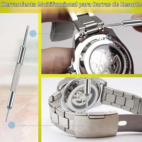 Vista 6 de GLDCAPA Kit de extracción de eslabones de reloj, herramienta de tamaño de correa de reloj para ajuste de correa de reloj, reemplazo de pasadores
