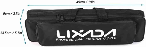 Vista 5 de Kit completo de carrete de caña de pescar con 2 cañas de pescar telescópicas de 6.9 ft, 2 carretes de señuelos de pesca ganchos accesorios bolsa