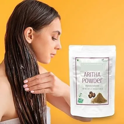 Vista 5 de Natural Aritha Powder for Hair Pack of 2 each 200gm