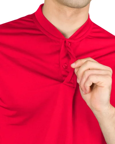 Vista 3 de Three Sixty Six Camisas de golf sin cuello de secado rápido para hombre, polo casual de manga corta, tela elástica