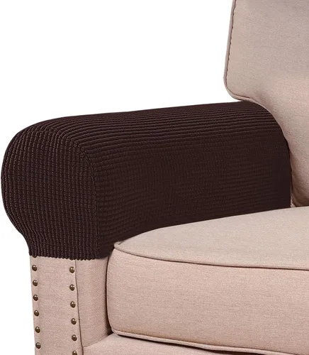 Vista 20 de Turquoize Fundas elásticas para reposabrazos para sillas y sofás, fundas para reposabrazos de sofá de elastano y jacquard, protector de muebles