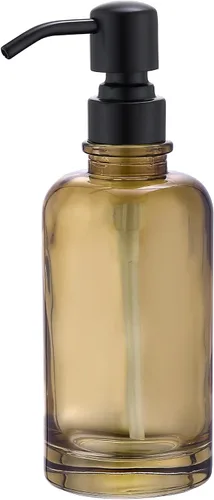 Vista 22 de Amber Glass Soap Dispenser,17oz, Black Pump Refillable, 304 Stainless Steel Pump, Liquid Hand Soap Dispenser, Bathroom Kitchen Sink Vanity