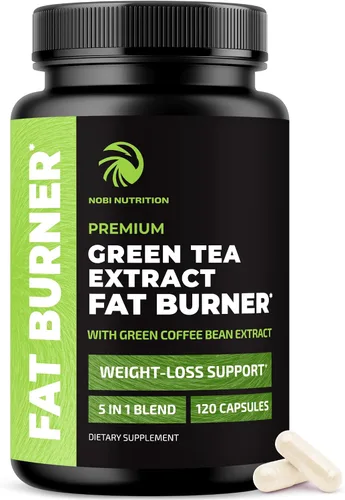 Vista 10 de Píldoras de pérdida de peso de té verde para mujeres y hombres 45% EGCG Quemador de grasa de estómago, potenciador del metabolismo y supresor