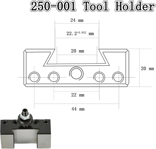 Vista 3 de findmall OXA 1 soporte de poste de herramienta de torno de cambio rápido y orientación 250-001 apto para torno