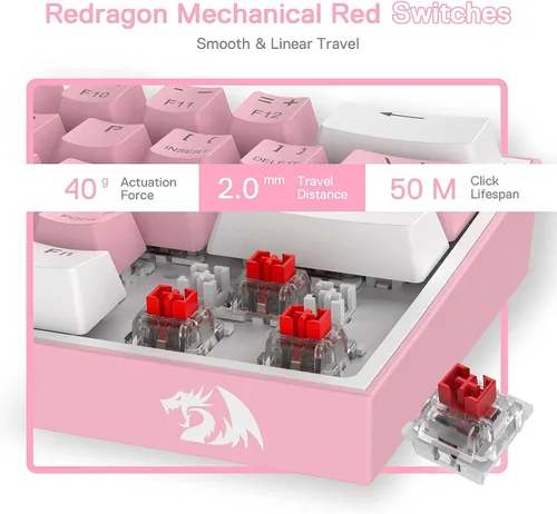 Vista 7 de Redragon Teclado K617 60% RGB P035 Wirst Rest Bundle