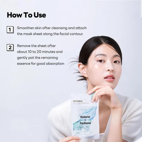 Vista 7 de Mediheal Derma Synergy - Mascarilla envolvente para barrera hidratante (10 paquetes), hidratación mejorada de la piel con pantenol de hialurón