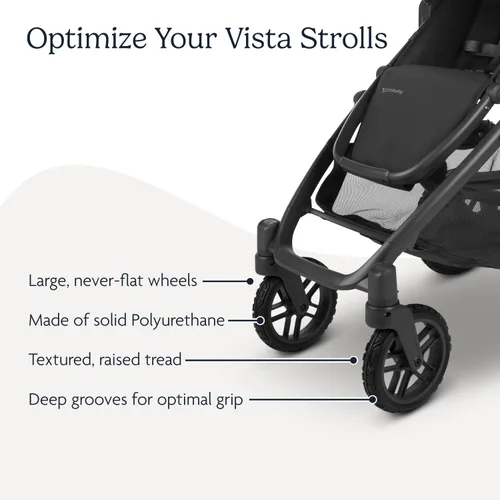 Vista 4 de UPPAbaby Ruedas todo terreno para cochecito Vista, Vista V2 y Vista V3, duraderas para nieve y adoquines, fijación rápida, incluye cuatro, ruedas