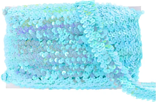 Vista 27 de Mandala Crafts - Cinta de lentejuelas elásticas iridiscentes AB de 1 pulgada para coser 10 Yards, Metallic Color, Washable, Stretchy Band, for