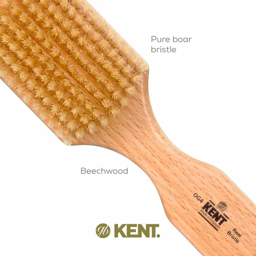 Vista 7 de Kent OG4 - Cepillo rectangular de pelo y facial para caballeros de Beachwood para el cuidado de la barba, cepillo exfoliante natural de cerdas