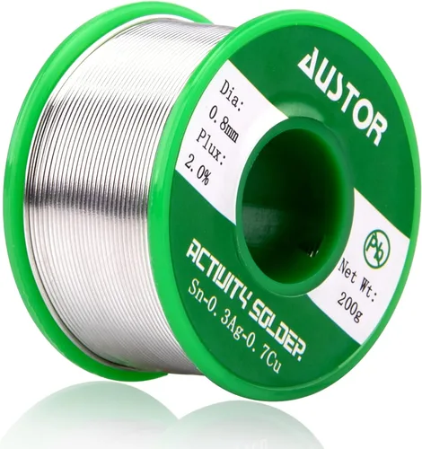 Vista 12 de AUSTOR - Hilo de soldadura sin plomo con núcleo de colofonia de 0,6 mm
