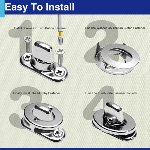 Vista 5 de 30 Sets Twist Lock Fasteners with Turn Buttons and Eyelet Screws