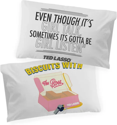 Vista 4 de WARNER BROS Ted Lasso Biscuits - 1 funda de almohada reversible individual, ropa de cama súper suave de doble cara (producto oficial de Ted Lasso)