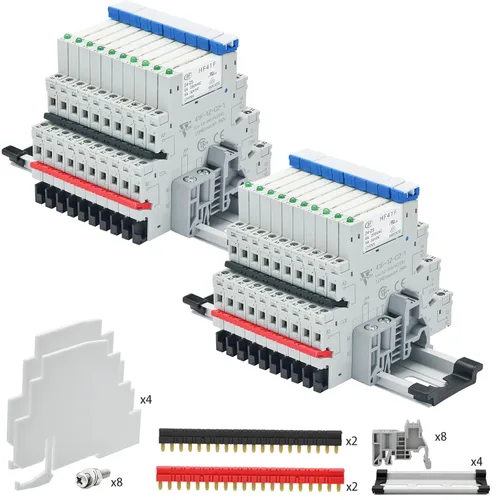Vista 16 de Relé electromagnético 5VDC SPDT 6Amp, relés de alimentación con indicador LED, base de enchufe, riel DIN, ultra delgado de 6.2mm, certificación UL
