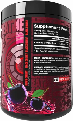 Vista 3 de Ekkovision Polvo de Monohidrato de Creatina Micronizado, Cereza Negra, Suplemento Pre Entrenamiento y Post Entrenamiento para Hombres y Mujeres