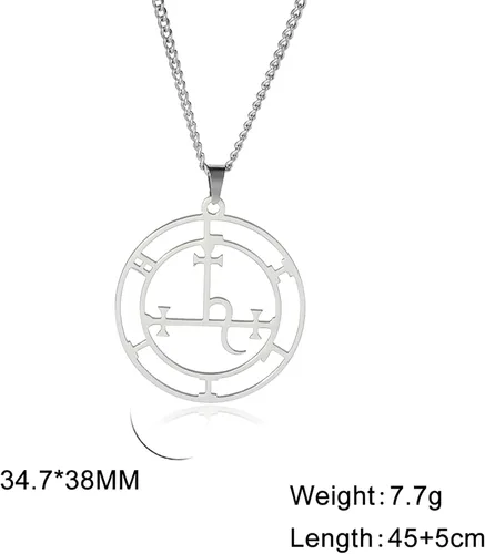 Vista 6 de EUEAVAN Sigil of Lilith Collar para mujeres y hombres Hécate gótico Lilith Diosa Sigil colgante Lucifer Signo mitología pagana joyería regalo
