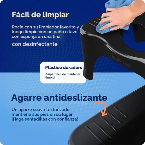 Vista 6 de Squatty Potty The Original - Taburete de inodoro de baño, ligero curvo con diseño elegante y moderno, negro, 7 pulgadas