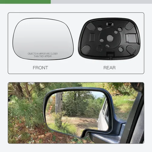 Vista 3 de SCITOO Espejo retrovisor lateral de vidrio para pasajero derecho para 2002-2004 para Dodge para Ram sin calefacción, cromado convexo, repuesto