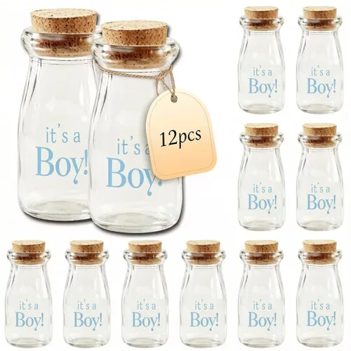 Vista 9 de Kate Aspen Botella de leche vintage impresa de 3.8 onzas - It's a Girl! (juego de 12) gráficos actualizados, It's A Girl Pink 2 (27196NA-GIRL)