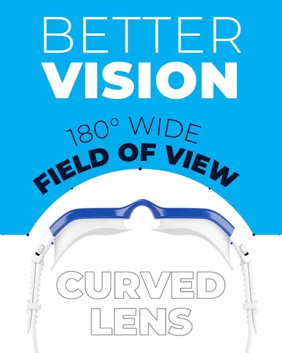 Vista 8 de AqtivAqua DX - Gafas de natación con visión amplia para adultos, hombres y mujeres, antiempañamiento y sin fugas