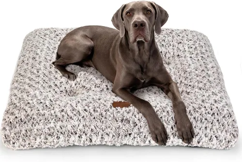 Vista 26 de Alfombrilla de cama para perro, suave y mullida, para jaula de perro, cama para perros pequeños, medianos y grandes, y gatos, lavable Marrón