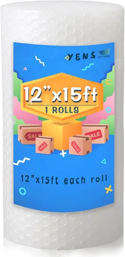 Vista 9 de Yens Rollos de amortiguación de burbujas, materiales de embalaje, burbuja de aire de 3/16 pulgadas, 72 pies, 12 pulgadas de ancho perforado cada 12