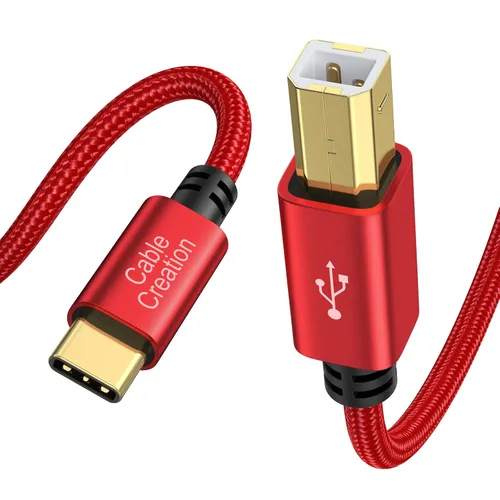 Vista 15 de CableCreation Cable de impresora USB C a B de 3.3 pies, escáner y cable MIDI para piano digital Yamaha Casio, controlador DJ, 1 M, negro