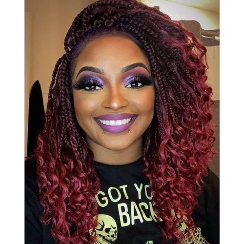 Vista 34 de Goddess Box Braids 1B3330 - Trenzas de ganchillo bohemias de 10 pulgadas para mujeres negras, paquete de 7 paquetes de trenzas bohemias preenlazadas