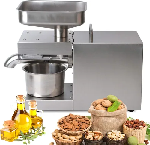 Vista 9 de Máquina de prensa de aceite de 610 W, extractor automático de prensa de aceite comercial para el hogar, máquina de prensado de aceite de acero