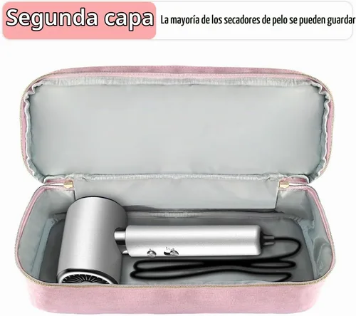 Vista 3 de Estuche de transporte de viaje para estilo Shark Flex, bolsa de almacenamiento de herramientas calientes de doble capa para el cabello, se adapta a