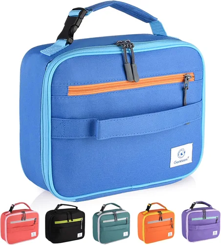 Vista 18 de Genteen Paquete de 2 bolsas de almuerzo suaves aisladas con doble cremallera, resistente, congelable y reutilizable para niños, hombres