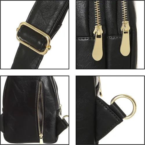 Vista 5 de Bolso cruzado pequeño, riñonera para mujeres y hombres, bolso bandolera de cuero para regalos
