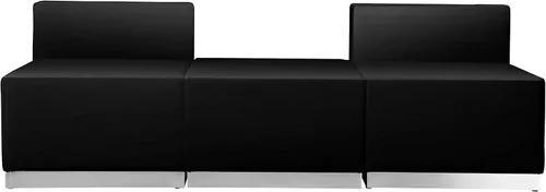 Vista 4 de Flash Furniture HERCULES Alon Series Black LeatherSoft Configuración de recepción, 3 piezas