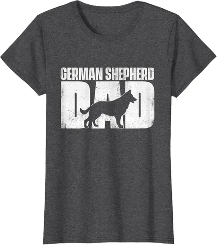 Vista 4 de Camiseta de pastor alemán para el día del padre del dueño de perros caninos, Negro