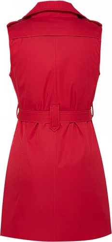 Vista 2 de Wantdo Chaleco largo para mujer, ligero, sin mangas, chaqueta de doble botonadura con bolsillos