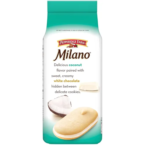 Vista 4 de Pepperidge Farm Milano - Galletas con sabor a coco y chocolate blanco, bolsa de 7 onzas