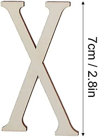 Vista 2 de Letras de madera sin terminar números romanos formas de madera números romanos forma madera numéricos números reloj madera artesanía 2.8 in