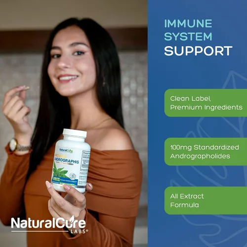 Vista 4 de Natural Cure Labs Extracto premium de Andrographis Paniculata 1,200 mg - 100 mg de andrografólidos estandarizados - Cápsulas veganas de apoyo