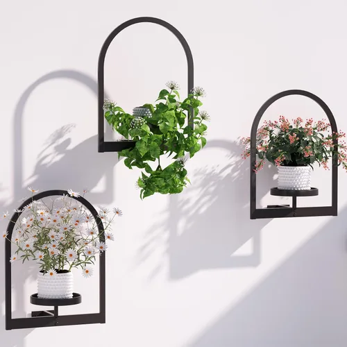 Vista 8 de Flenpptly Soporte para plantas de pared, maceta de pared para plantas de interior, estantes de ventana para múltiples plantas en interiores
