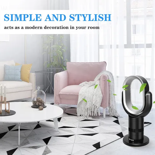 Vista 7 de Simple Deluxe Ventilador de torre portátil sin aspas, 10 ajustes de velocidad, cierre de temporizador de 10 horas, bajo ruido, ligero, 24 pulgadas
