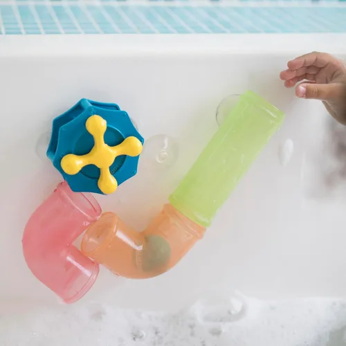 Vista 3 de Educational Insights Bright Basics - Boquillas deslizantes y salpicaduras, juguete de baño para niños pequeños, a partir de 2 años