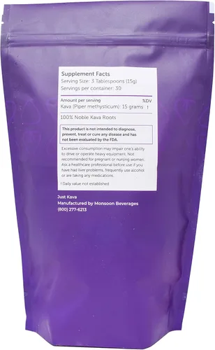 Vista 2 de Just Kava Vanuatu Kava Powder Suplemento herbario para relajación 16 OZ (15.94 oz)