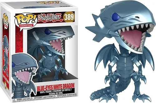 Vista 2 de Yu-Gi-Oh! - Figura de vinilo con diseño de ojos azules y dragón blanco Funko Pop! (paquete con funda protectora compatible con POP Box), multicolor