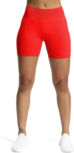 Vista 3 de Aoxjox Pantalones cortos de ciclismo sin costuras para mujer, cintura alta, contorno, atlético, gimnasio, fitness, yoga, Scrunch shorts de 6 pulgadas
