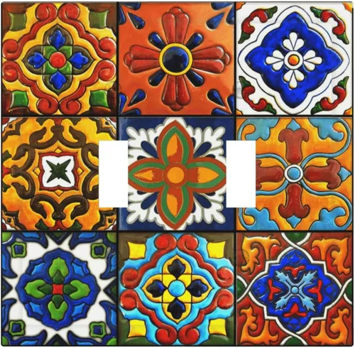 Vista 16 de Azulejos Negros Texturas Modernas Retro Marruecos 1 Gang Cubierta de Interruptor de Luz Sin Dispositivo Placa de Pared en Blanco Decorativa Placa