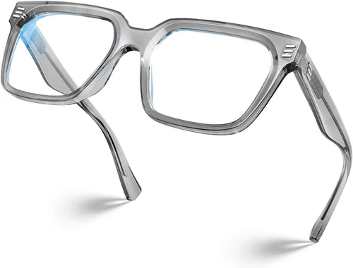 Vista 34 de VISOONE Chunky Rectangle Oversized Blue Light Blocking Computer Glasses Clear Lenses Cute Fake Large Frame Preppy Stylish Designer Fashion Screen