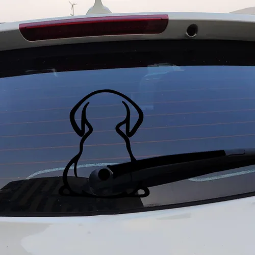 Vista 4 de 2 piezas de calcomanías para parabrisas de auto, divertidas pegatinas de cola de cachorro de dibujos animados, autoadhesivas, decoración de auto