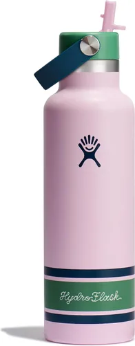 Vista 30 de Hydro Flask Botella de agua – Acero inoxidable aislado – Tapa flexible con pajita de boca estándar, antiderrames, a prueba de fugas y recargable