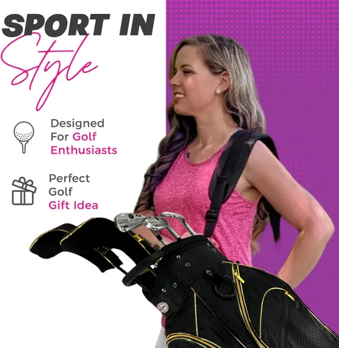 Vista 6 de Taboo Fashions Ladies Golf Bag - 14-Way Women’s Golf Cart Bag with Insulated Cooler Pocket, Rain Hood, 7 Zippered Pockets & More - Stylish Golf